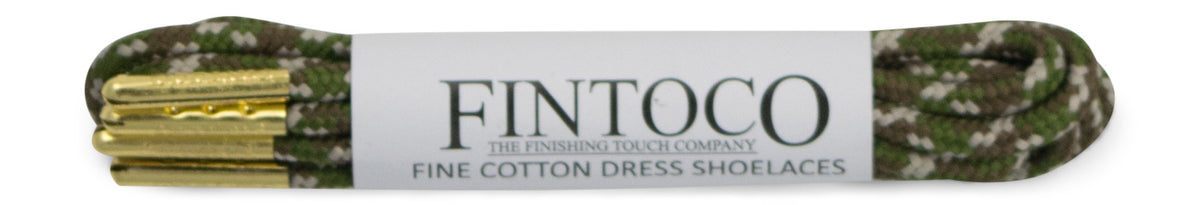 Camo Waxed Dress Shoelaces with Metal Tips