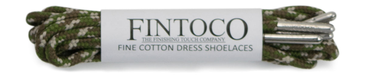 Camo Waxed Dress Shoelaces with Metal Tips