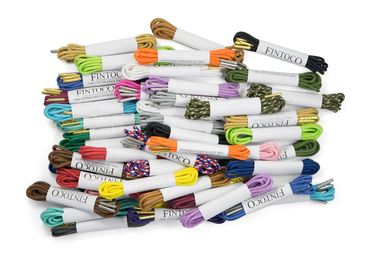 Navy &quot;The Royal&quot; Blue Waxed Dress Shoelaces with Metal Tips