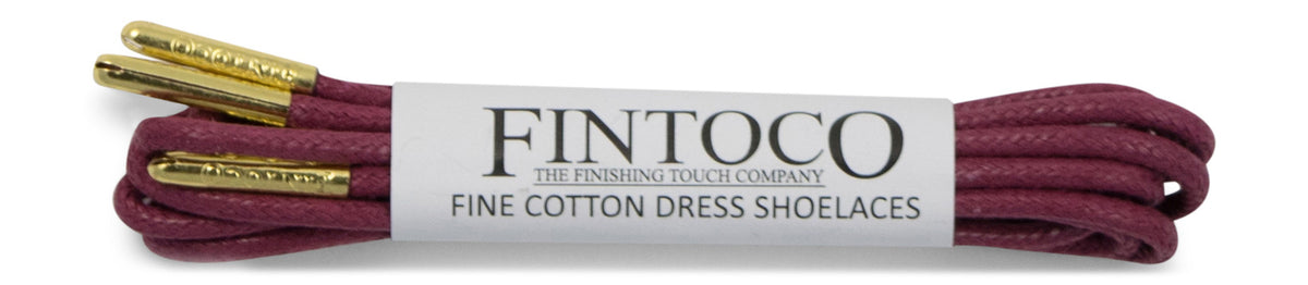 Burgundy Wine Waxed Dress Shoelaces with Metal Tips