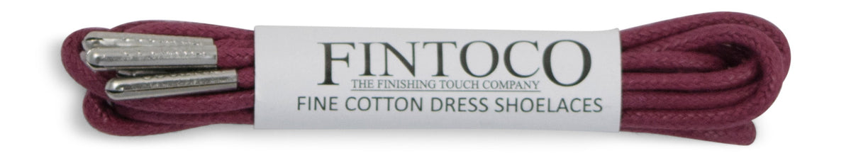 Burgundy Wine Waxed Dress Shoelaces with Metal Tips