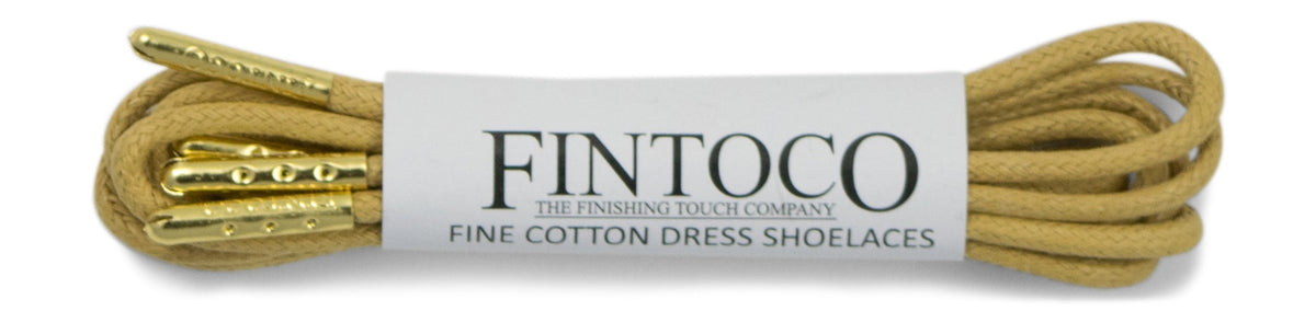 Cappuccino Waxed Dress Shoelaces with Metal Tips