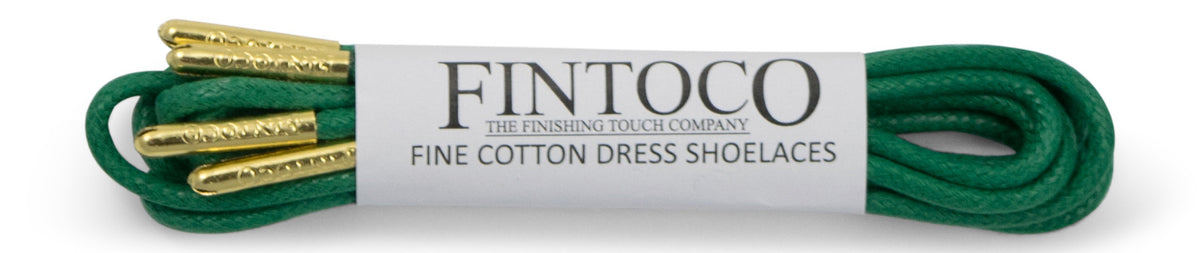 Green Machine Waxed Dress Shoelaces with Metal Tips