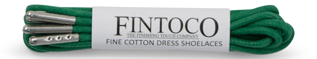 Green Machine Waxed Dress Shoelaces with Metal Tips