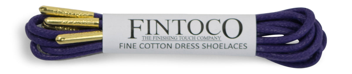 Dark Purple Waxed Dress Shoelaces with Metal Tips