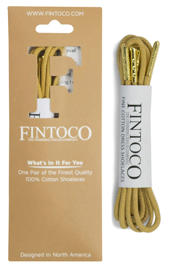 Cappuccino Waxed Dress Shoelaces with Metal Tips