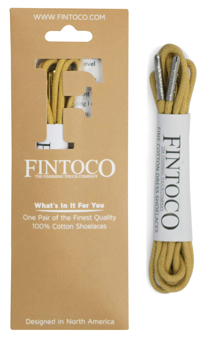 Cappuccino Waxed Dress Shoelaces with Metal Tips