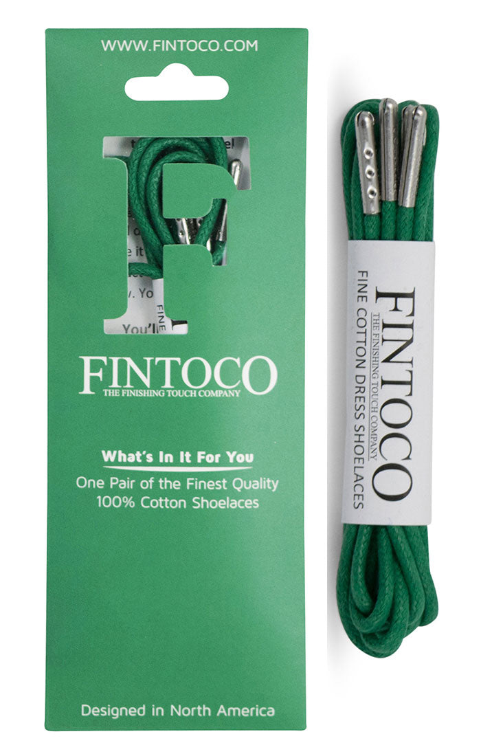 Green Machine Waxed Dress Shoelaces with Metal Tips