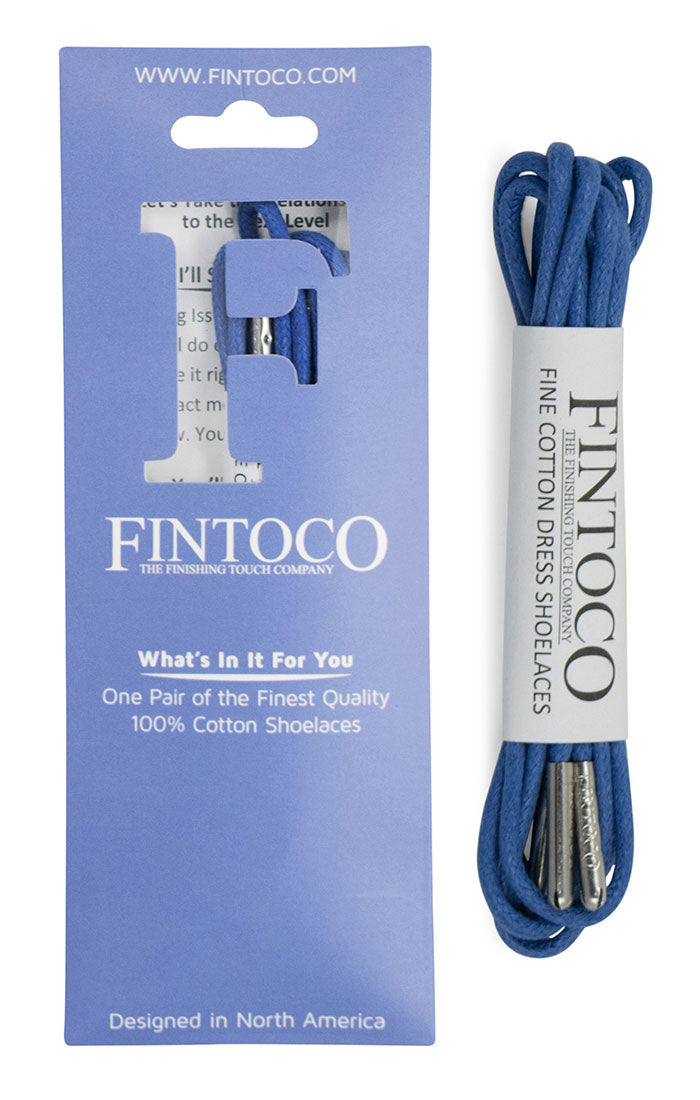 Pastel Blue Waxed Dress Shoelaces with Metal Tips