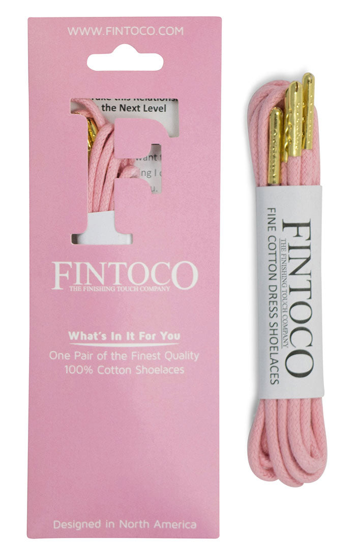 Pastel Pink Waxed Dress Shoelaces with Metal Tips