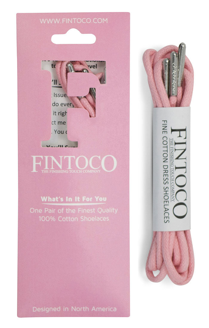 Pastel Pink Waxed Dress Shoelaces with Metal Tips