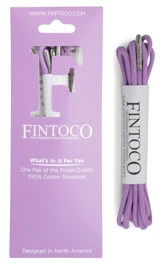 Pastel Purple Waxed Dress Shoelaces with Metal Tips