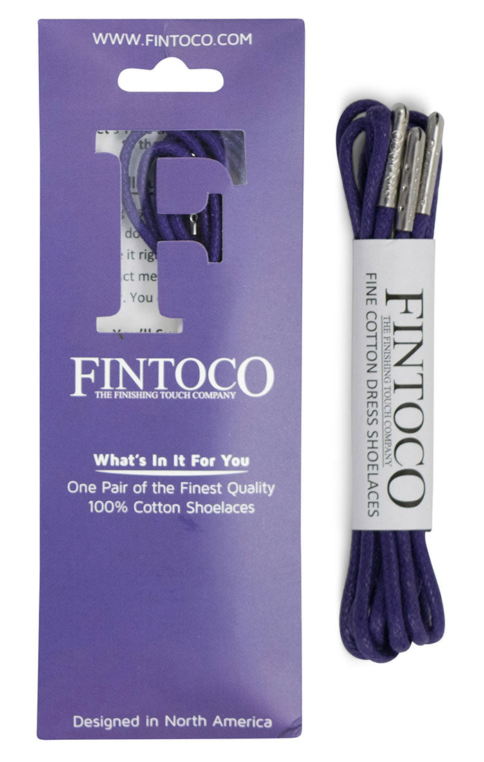Dark Purple Waxed Dress Shoelaces with Metal Tips