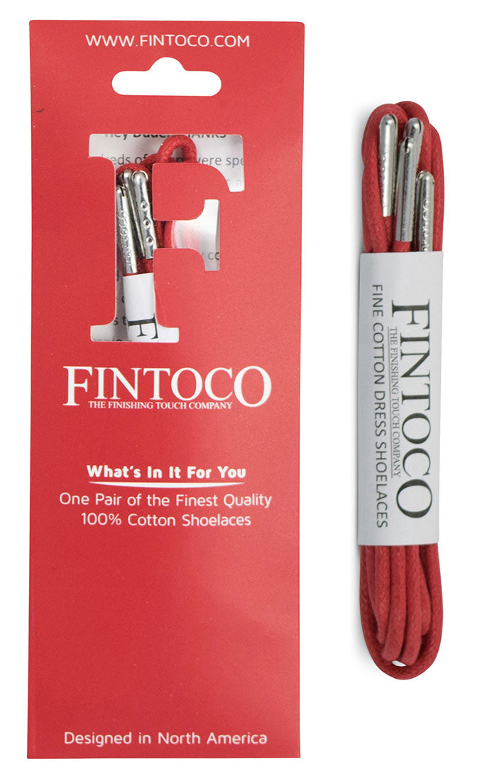 Brilliant Red Waxed Dress Shoelaces with Metal Tips