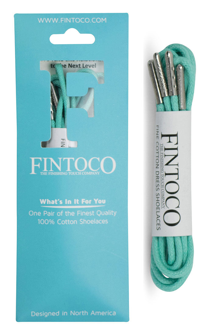 Tiffany Blue Waxed Dress Shoelaces with Metal Tips Tiffany Blue Waxed Dress Shoelaces with Metal Tips