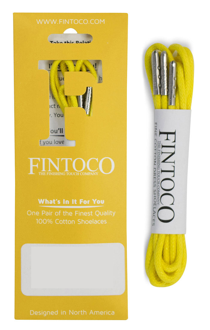 Sunshine Yellow Waxed Dress Shoelaces with Metal Tips