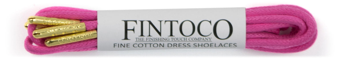 Hot Pink Waxed Dress Shoelaces with Metal Tips