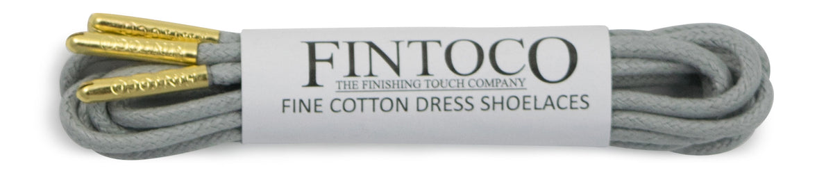Light Grey Waxed Dress Shoelaces with Metal Tips