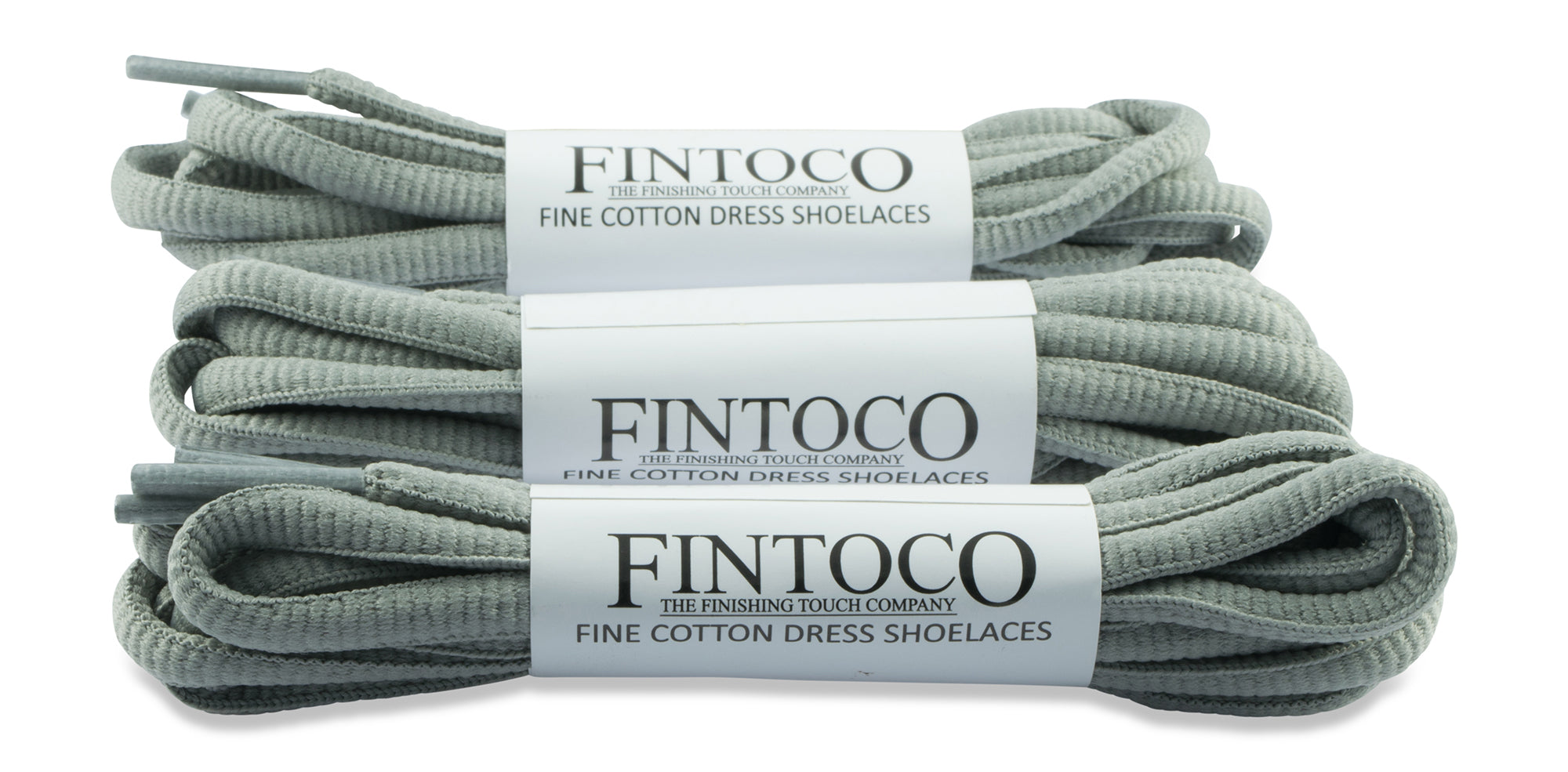 Oval Athletic Shoelaces - Light Grey