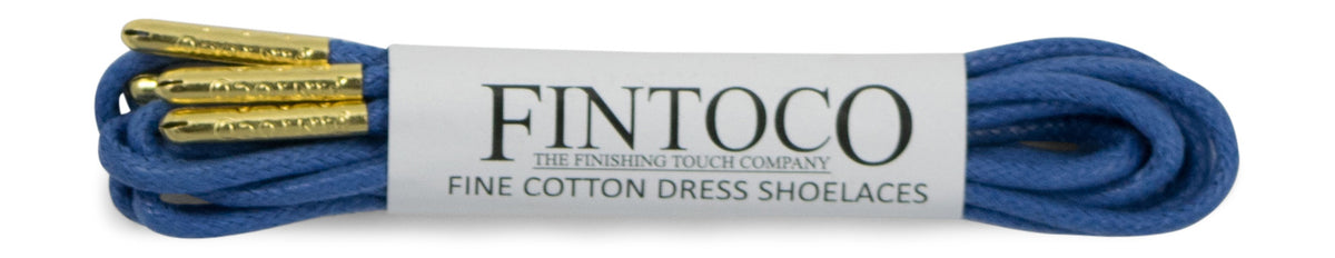 Pastel Blue Waxed Dress Shoelaces with Metal Tips