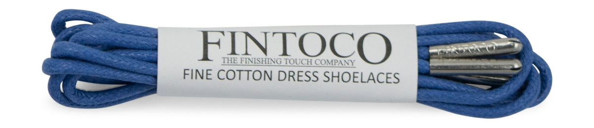 Pastel Blue Waxed Dress Shoelaces with Metal Tips