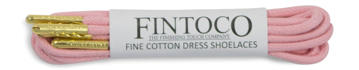 Pastel Pink Waxed Dress Shoelaces with Metal Tips