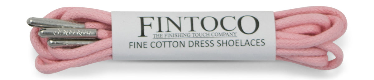 Pastel Pink Waxed Dress Shoelaces with Metal Tips