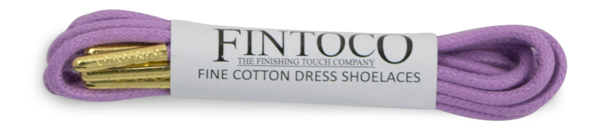 Pastel Purple Waxed Dress Shoelaces with Metal Tips