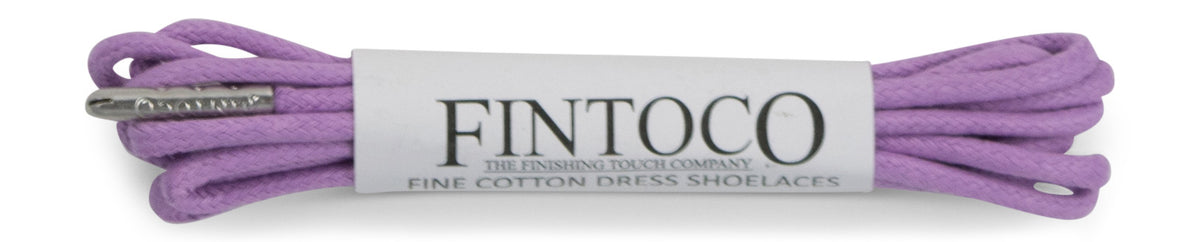 Pastel Purple Waxed Dress Shoelaces with Metal Tips