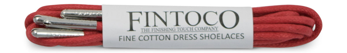 Brilliant Red Waxed Dress Shoelaces with Metal Tips