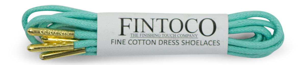 Tiffany Blue Waxed Dress Shoelaces with Metal Tips