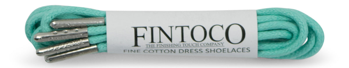 Tiffany Blue Waxed Dress Shoelaces with Metal Tips