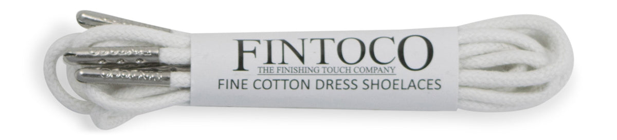 Bright White Waxed Dress Shoelaces with Metal Tips