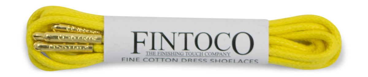 Sunshine Yellow Waxed Dress Shoelaces with Metal Tips