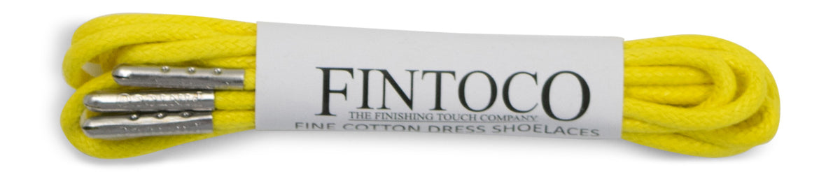 Sunshine Yellow Waxed Dress Shoelaces with Metal Tips